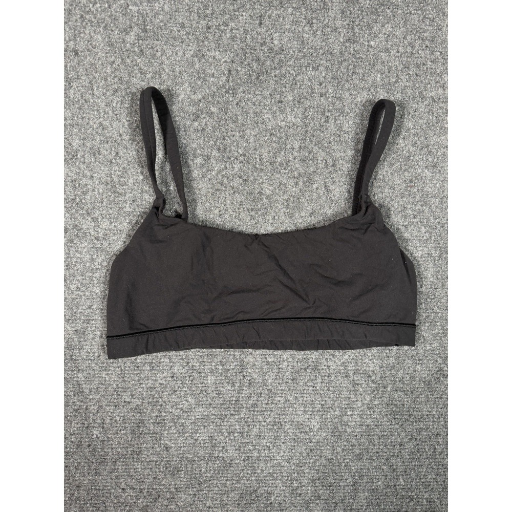 SKIMS Fits Everybody Bralette Womens Medium Black Adjustable Straps Scoop Neck
